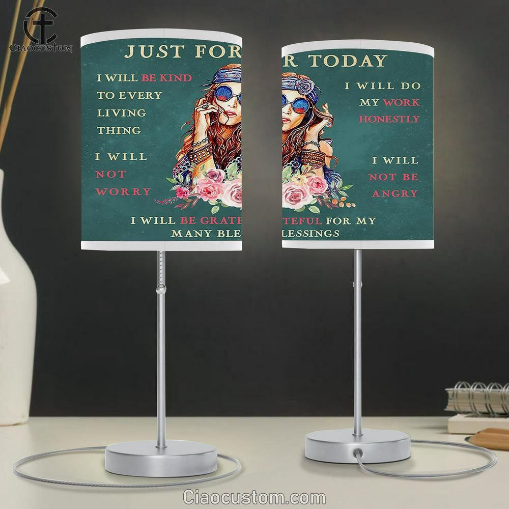 Just For Today Hippie Boho Table Lamp Prints - Encouragement Gifts for Women