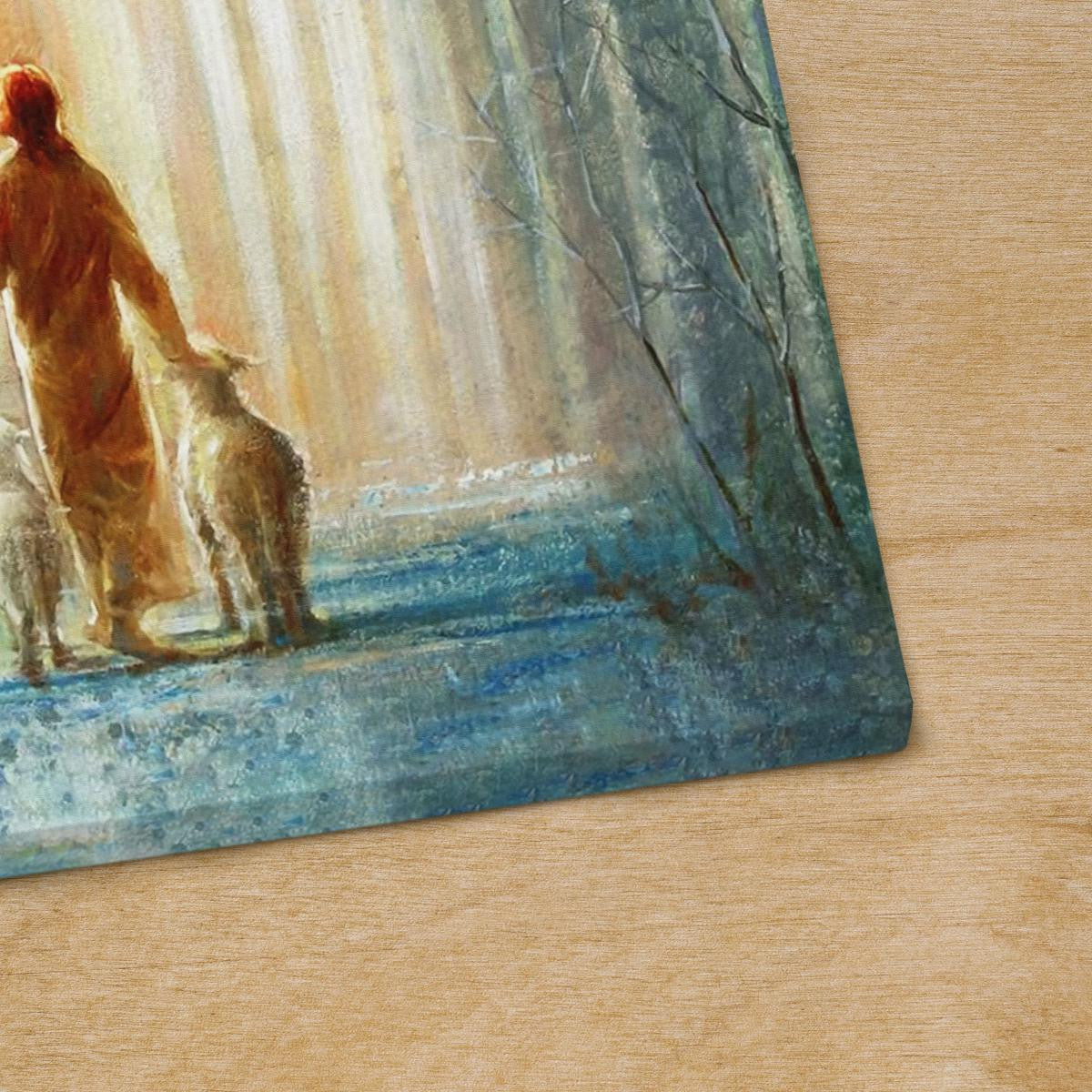Just Have Faith He Leadeth Me Canvas - Jesus And Sheep Canvas - Jesus Canvas - God Canvas - Christian Wall Art