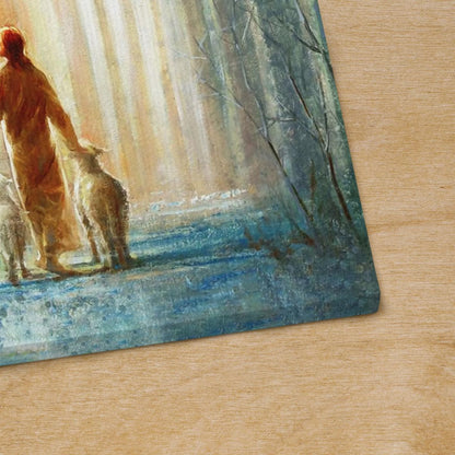 Just Have Faith He Leadeth Me Canvas - Jesus And Sheep Canvas - Jesus Canvas - God Canvas - Christian Wall Art