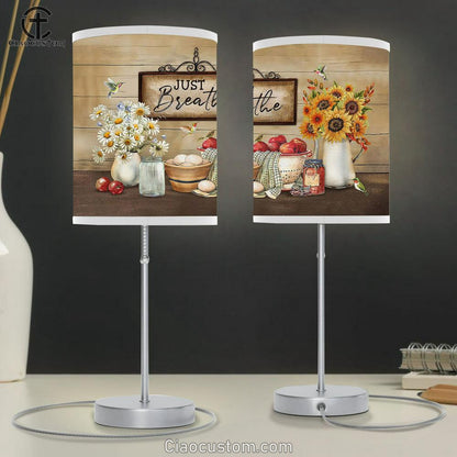 Just breathe daisy Hummingbird Table Lamp For Bedroom - Bible Verse Table Lamp - Religious Room Decor