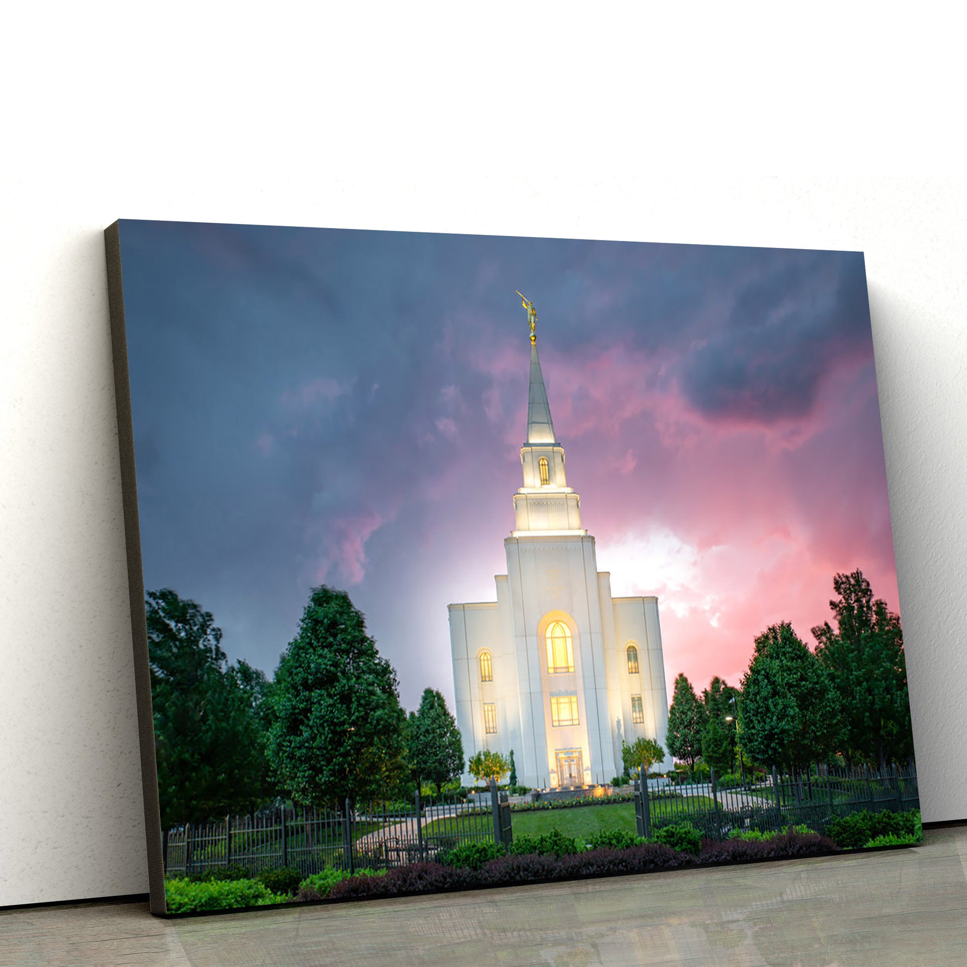 Kansas City Temple The Storm Breaks Canvas Wall Art - Jesus Christ Picture - Canvas Christian Wall Art