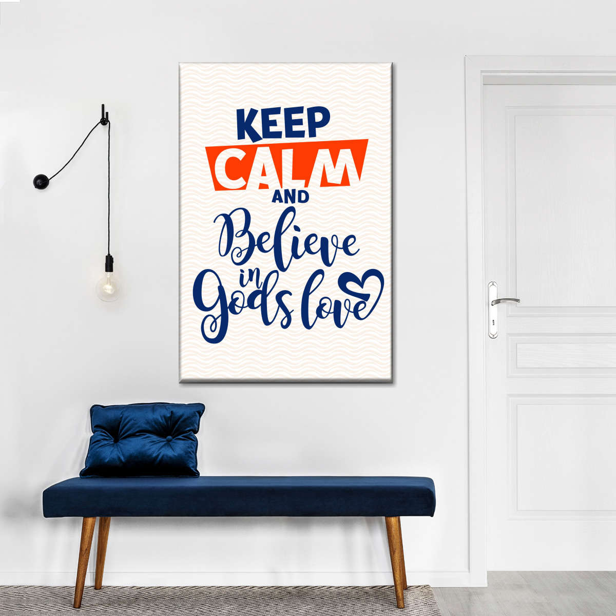 Keep Calm And Believe In God's Love Canvas Wall Art - Canvas Religious Wall Art - Christian Wall Decor Living Room