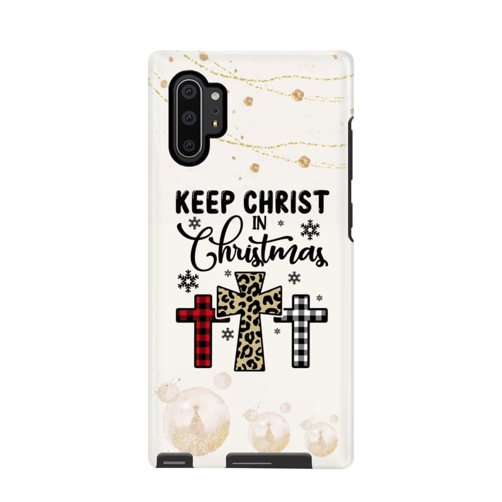 Keep Christ In Christmas Three Crosses Phone Case - Inspirational Bible Scripture iPhone Cases