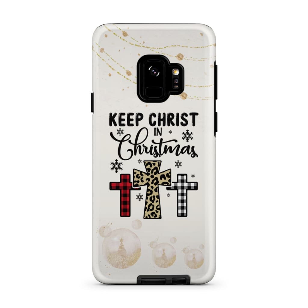 Keep Christ In Christmas Three Crosses Phone Case - Inspirational Bible Scripture iPhone Cases