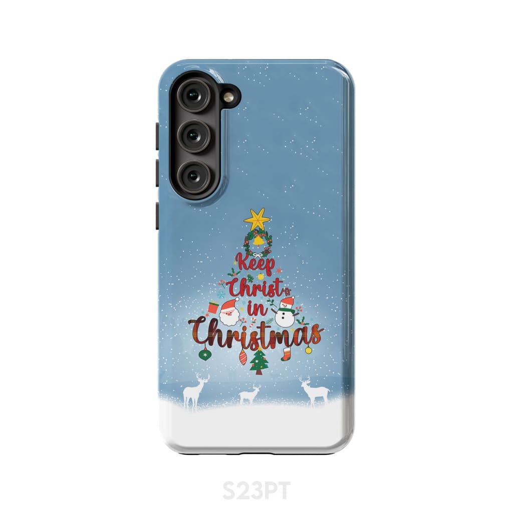 Keep Christ In Christmas Tree Phone Case - Inspirational Bible Scripture iPhone Cases