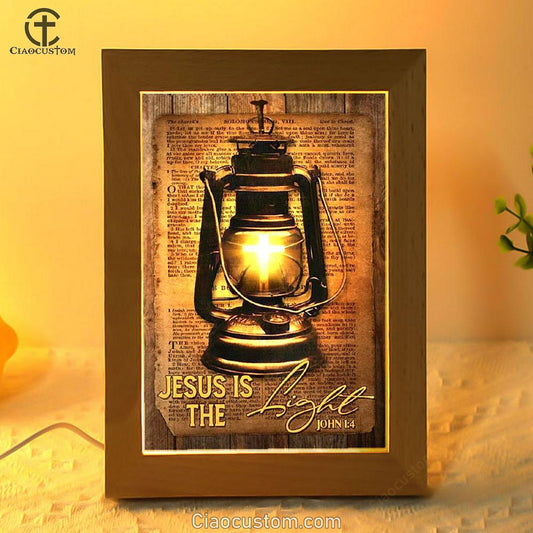 Kerosene Lamp Light Cross Jesus Is The Light Frame Lamp