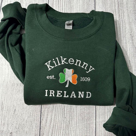 Kilkenny Ireland Embroidered Sweatshirt, Women's Embroidered Sweatshirts