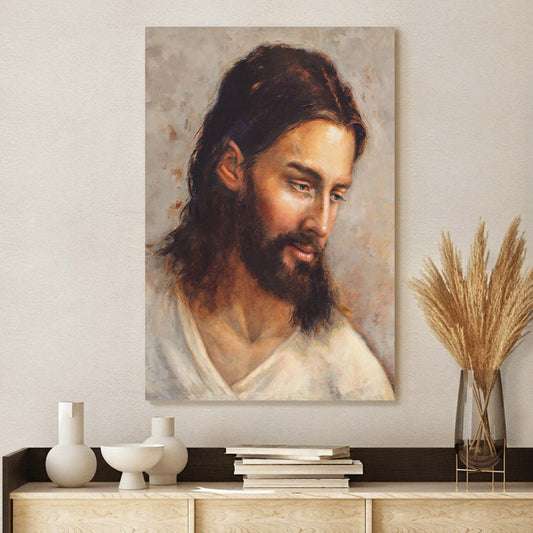 Kindly Loved Canvas Wall Art - Jesus Picture - Jesus Portrait Canvas