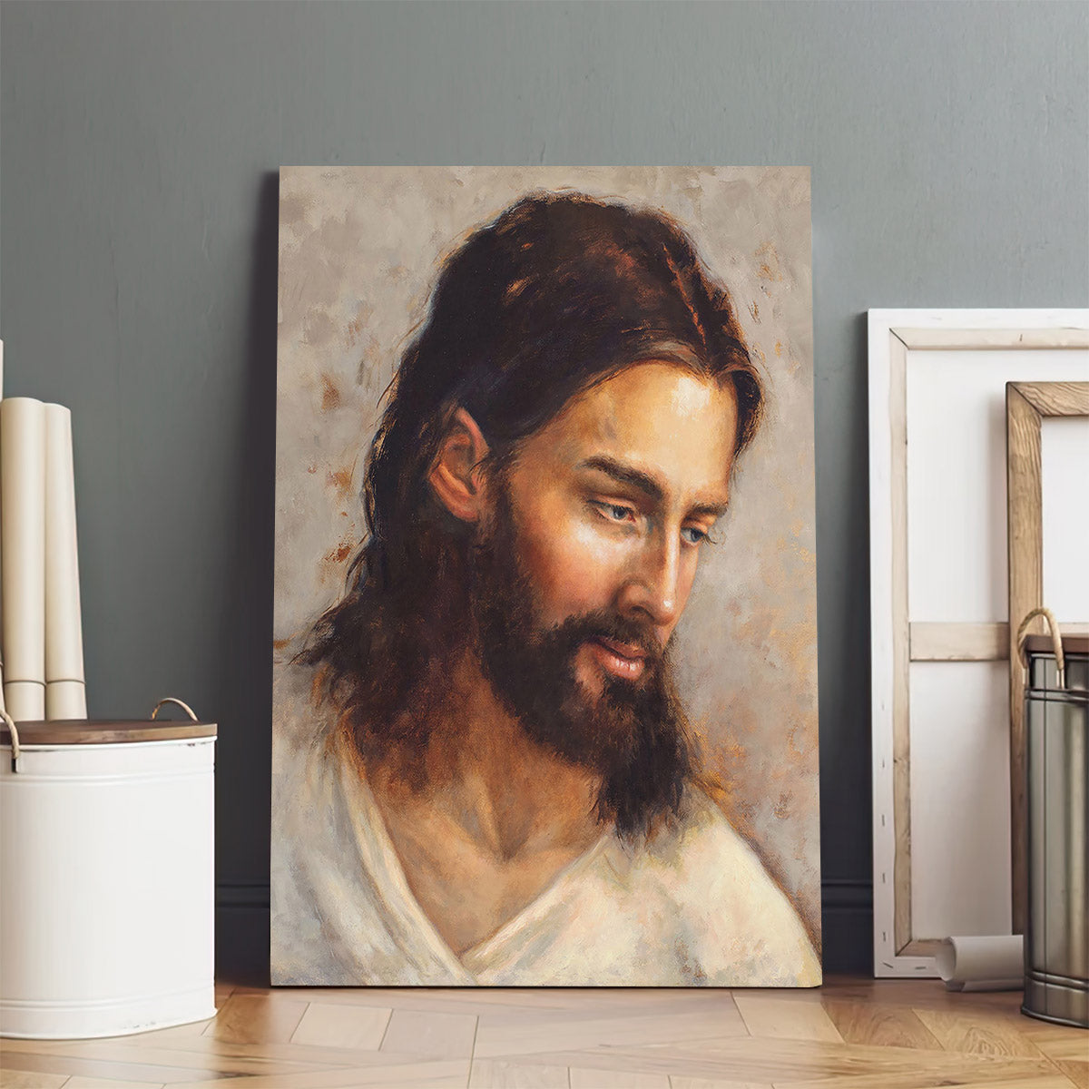 Kindly Loved Canvas Wall Art - Jesus Picture - Jesus Portrait Canvas