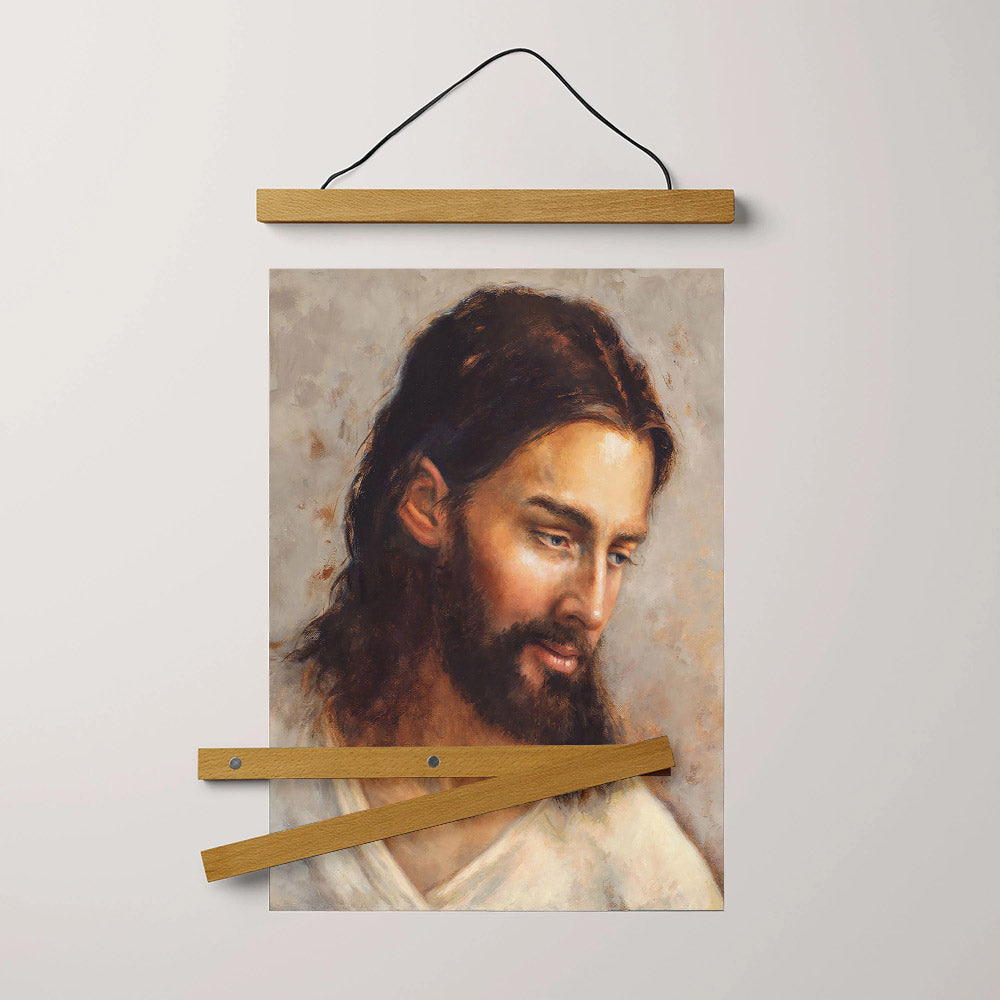 Kindly Loved Hanging Canvas Wall Art - Jesus Picture - Jesus Portrait Canvas - Religious Canvas