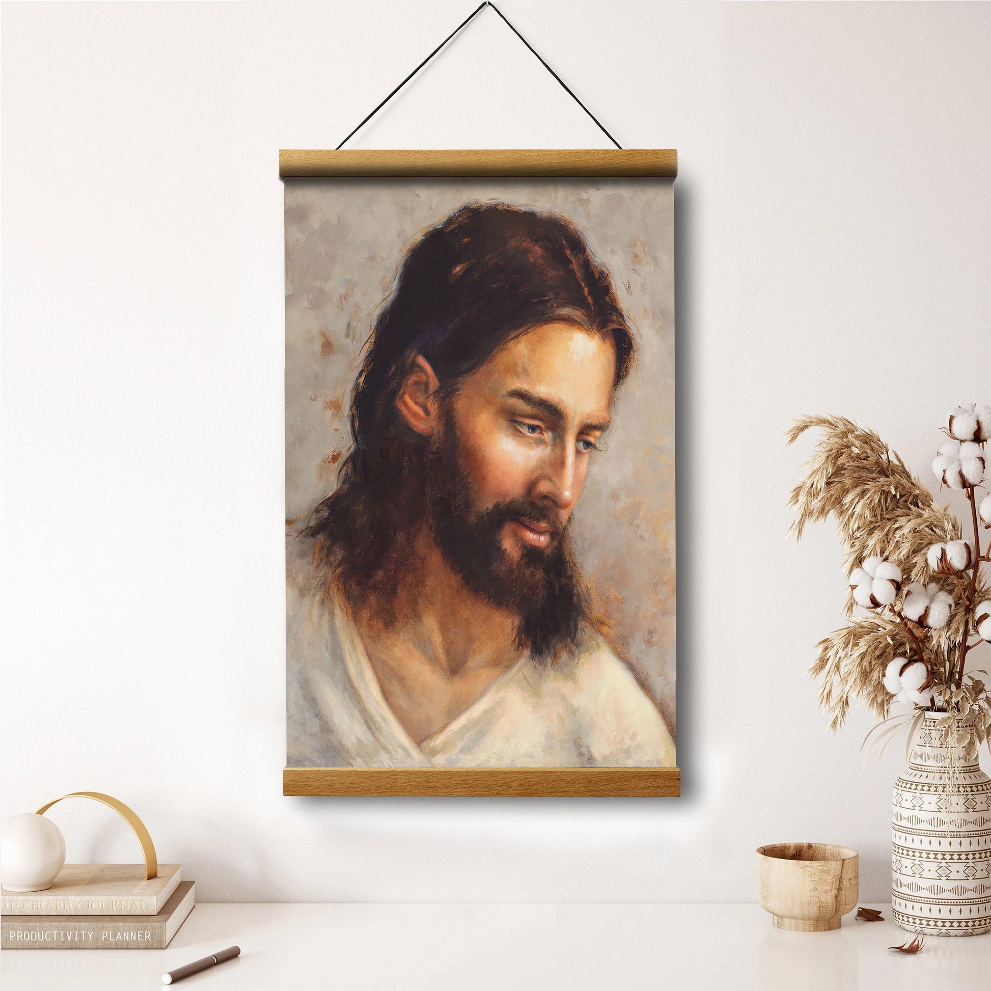 Kindly Loved Hanging Canvas Wall Art - Jesus Picture - Jesus Portrait Canvas - Religious Canvas