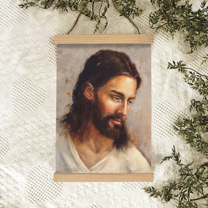 Kindly Loved Hanging Canvas Wall Art - Jesus Picture - Jesus Portrait Canvas - Religious Canvas