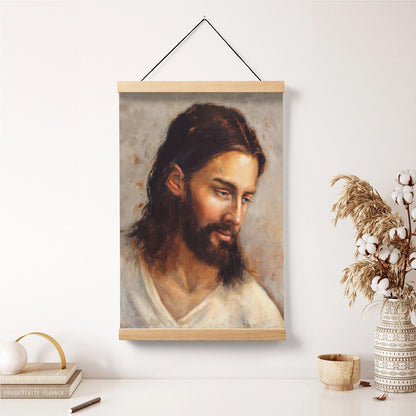 Kindly Loved Hanging Canvas Wall Art - Jesus Picture - Jesus Portrait Canvas - Religious Canvas