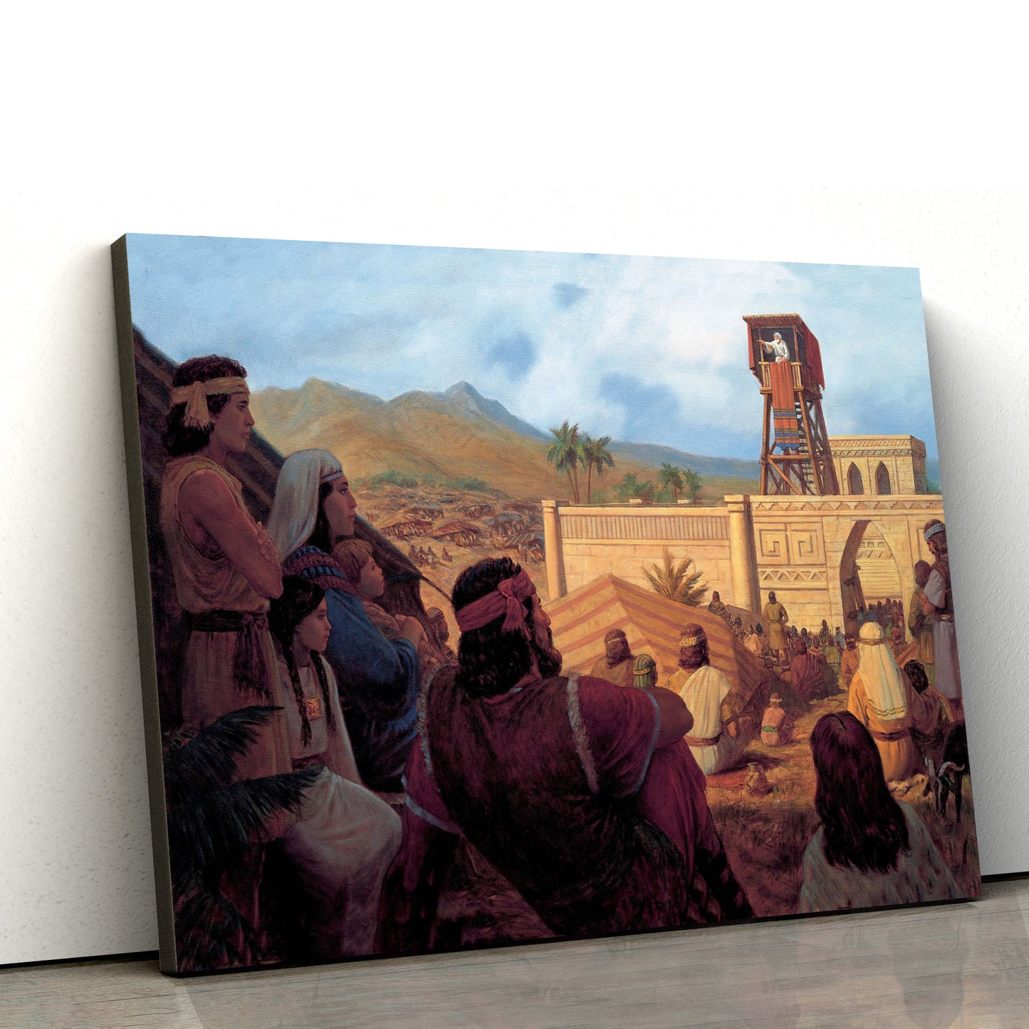 King Benjamin Addresses His People Canvas Pictures - Christian Paintings For Home - Religious Canvas Wall Decor