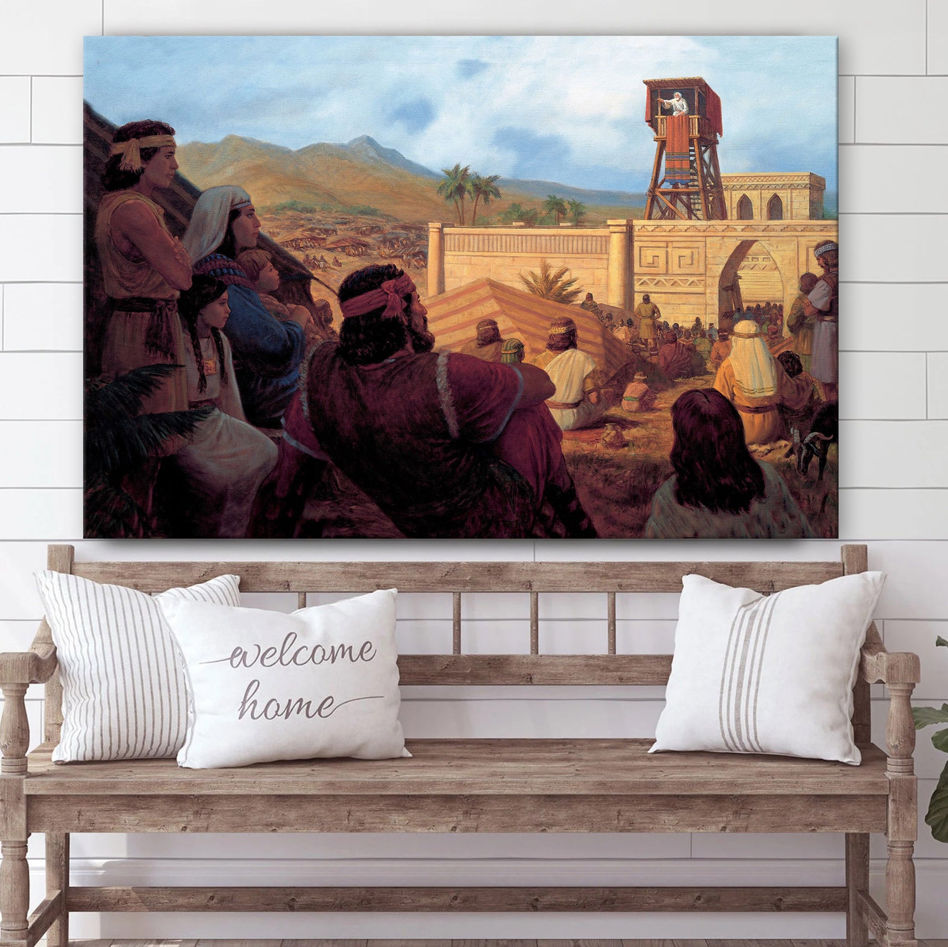 King Benjamin Addresses His People Canvas Pictures - Christian Paintings For Home - Religious Canvas Wall Decor