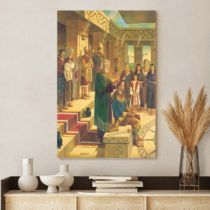 King Benjamin Confers The Kingdom On Mosiah Canvas Pictures - Religious Canvas Wall Art - Scriptures Wall Decor