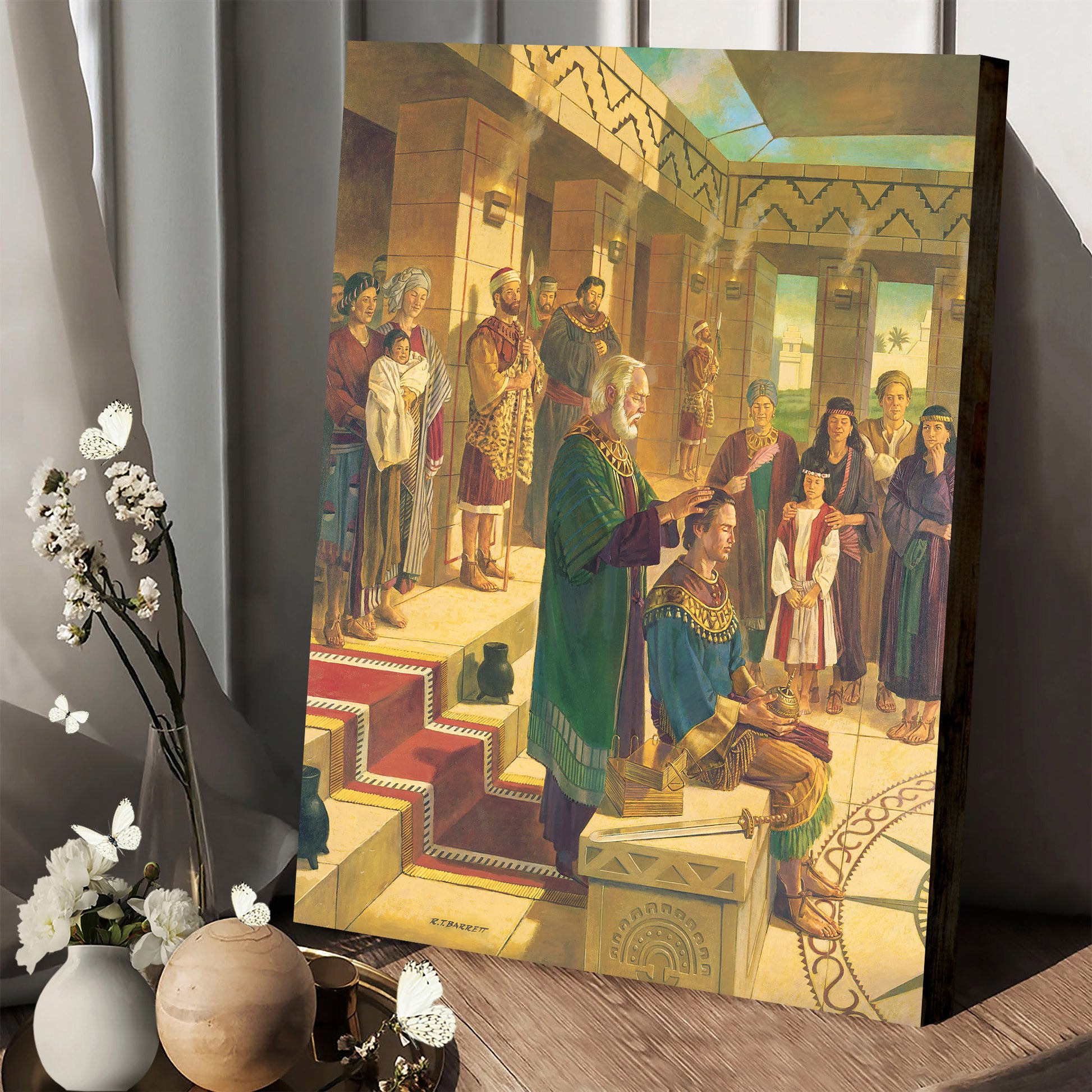 King Benjamin Confers The Kingdom On Mosiah Canvas Pictures - Religious Canvas Wall Art - Scriptures Wall Decor