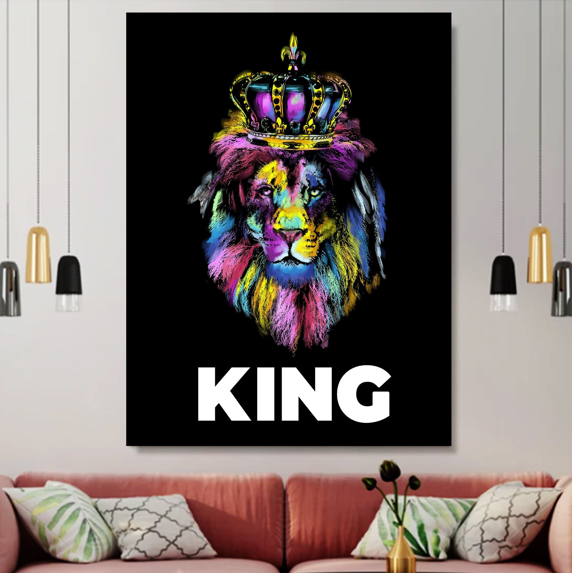 King Canvas - Lion Canvas Art - Religious Canvas Art - Christian Canvas Wall Art - Ciaocustom