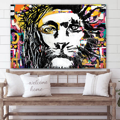 King Of Judah Unique Lion Canvas Wall Home Decor Wooden - Canvas Picture - Jesus Canvas Pictures - Christian Wall Art