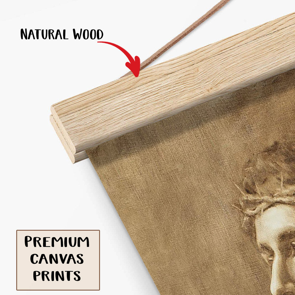 King Of Kings Hanging Canvas Wall Art - Jesus Picture - Jesus Portrait Canvas - Religious Canvas