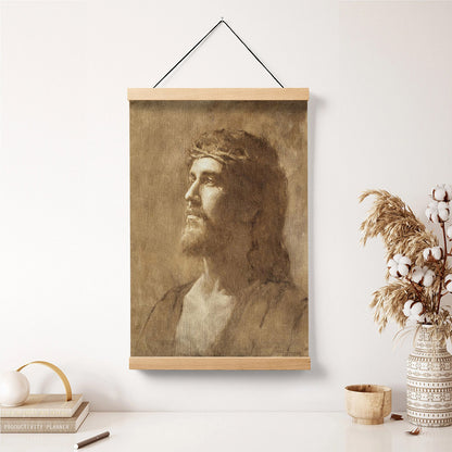 King Of Kings Hanging Canvas Wall Art - Jesus Picture - Jesus Portrait Canvas - Religious Canvas
