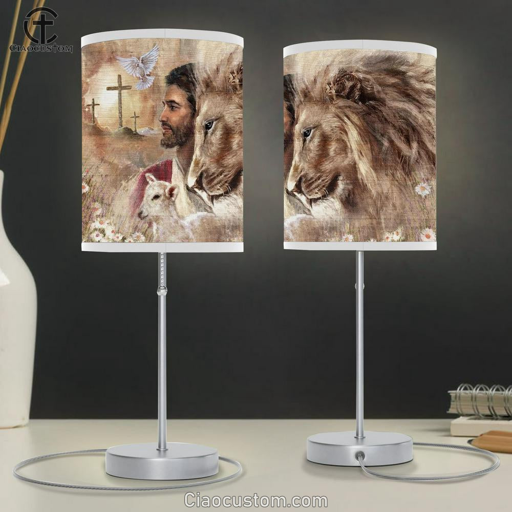 King Of Kings Jesus Dove Cross Table Lamp
