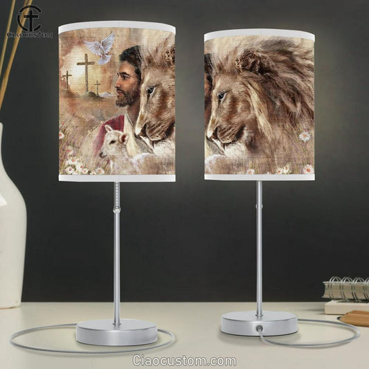 King Of Kings Jesus Dove Cross Table Lamp