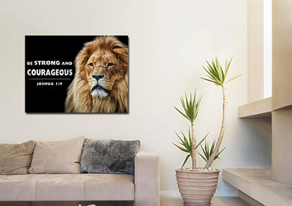 King Of Lions Joshua 19 Be Strong And Courageous Wall Art