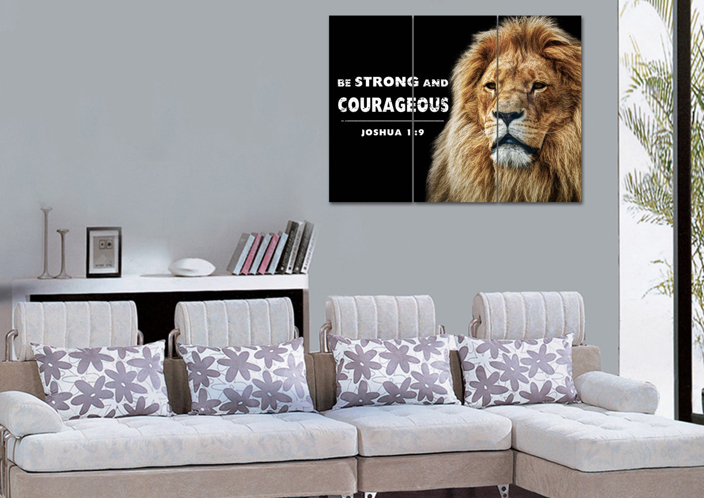 King Of Lions Joshua 19 Be Strong And Courageous Wall Art