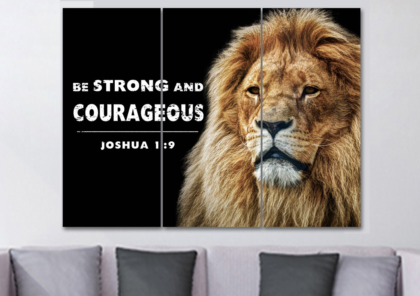 King Of Lions Joshua 19 Be Strong And Courageous Wall Art