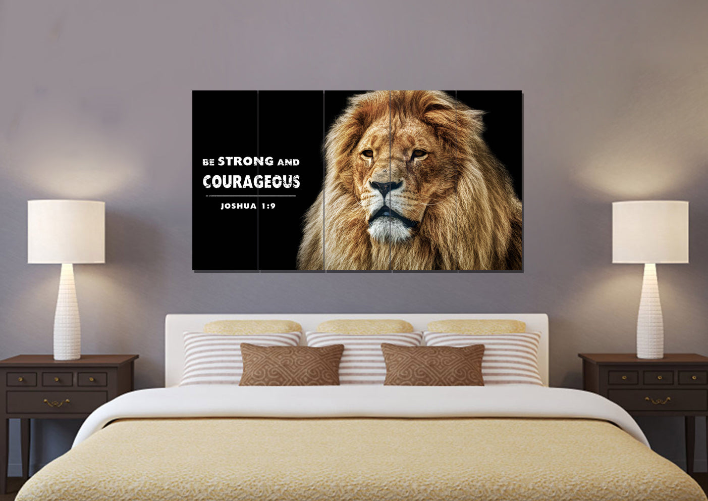 King Of Lions Joshua 19 Be Strong And Courageous Wall Art