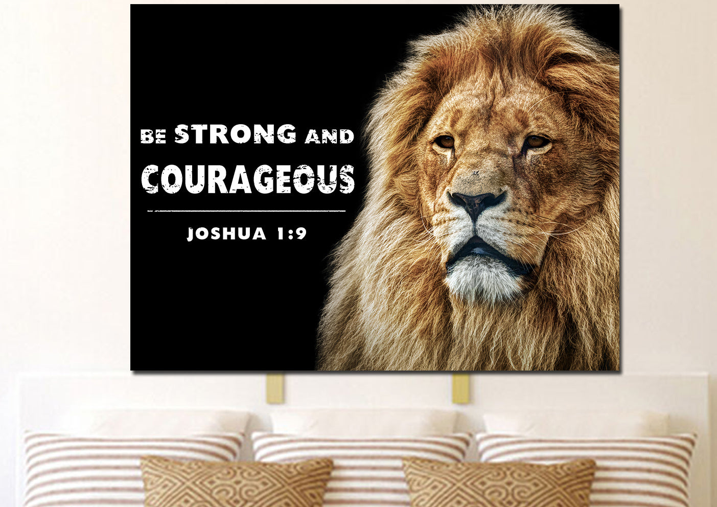 King Of Lions Joshua 19 Be Strong And Courageous Wall Art
