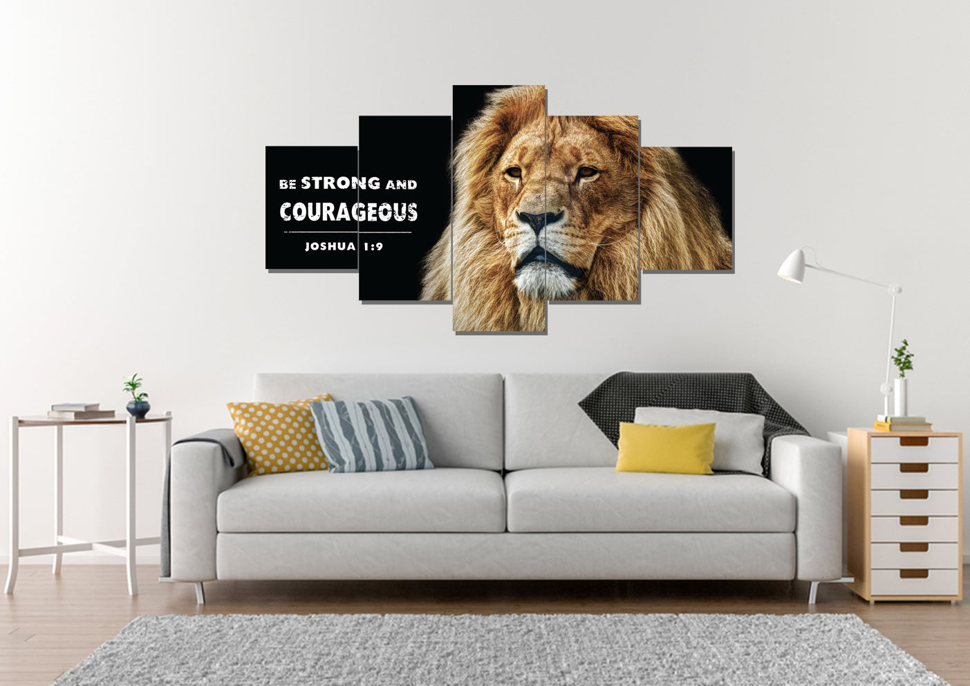 King Of Lions Joshua 19 Be Strong And Courageous Wall Art