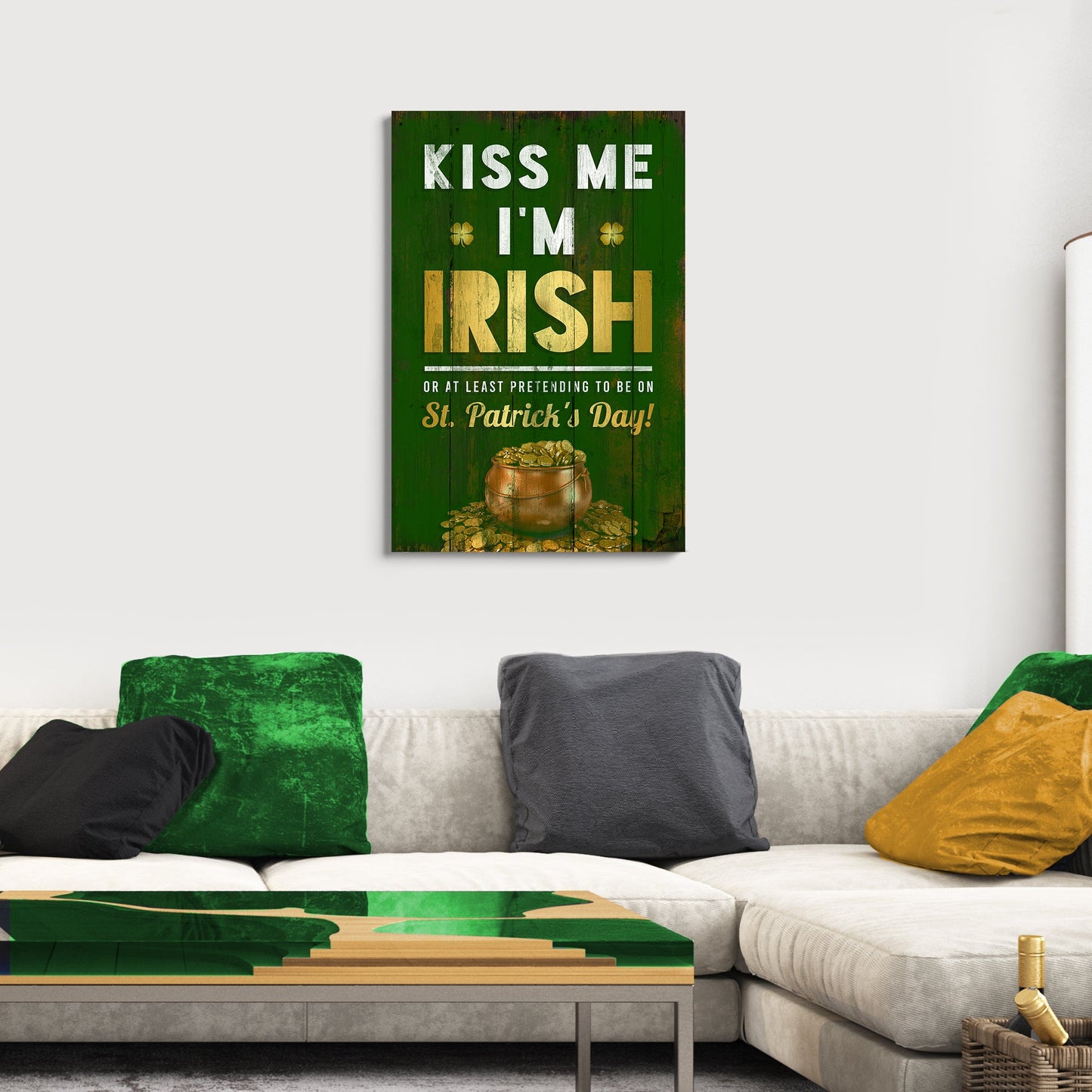 Kiss Me I'm Irish Canvas Wall Art - St Patrick's Day Canvas Pictures - Christian Wall Decor