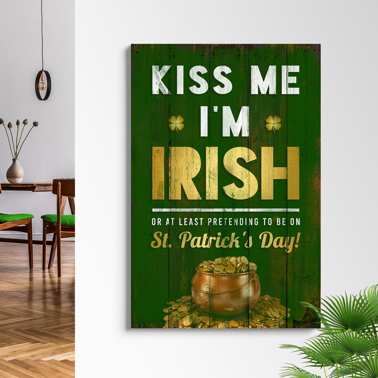Kiss Me I'm Irish Canvas Wall Art - St Patrick's Day Canvas Pictures - Christian Wall Decor