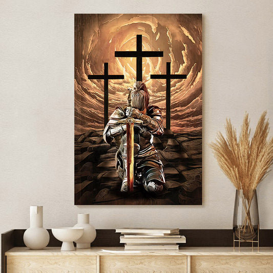 Knee Before Jesus - Jesus Canvas Art - Christian Wall Art