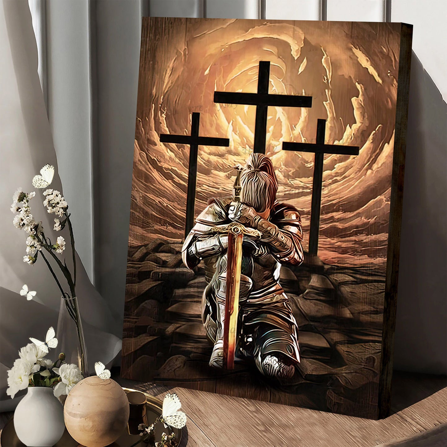 Knee Before Jesus - Jesus Canvas Art - Christian Wall Art