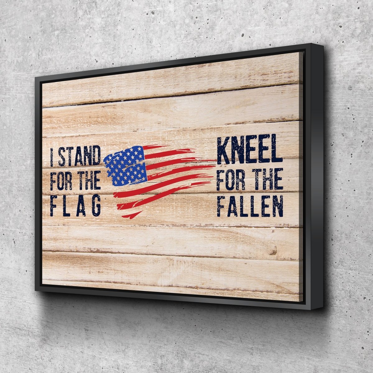 Kneel For The Fallen American Flag Patriotic Wall Art - Christian Canvas Wall Art