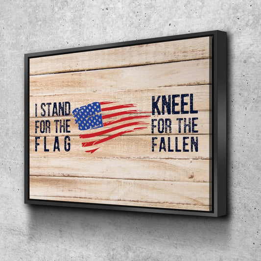 Kneel For The Fallen American Flag Patriotic Wall Art - Christian Canvas Wall Art