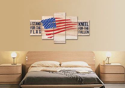 Kneel For The Fallen American Flag Patriotic Wall Art - Christian Canvas Wall Art