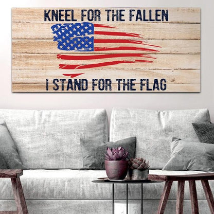 Kneel For The Fallen American Flag Patriotic Wall Art - Christian Canvas Wall Art