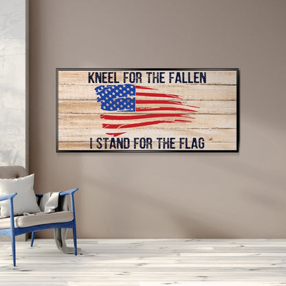 Kneel For The Fallen American Flag Patriotic Wall Art - Christian Canvas Wall Art