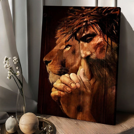 Knight Of God Lion Of Judah Under The Command Of God Canvas Wall Art - Christian Wall Posters - Religious Wall Decor