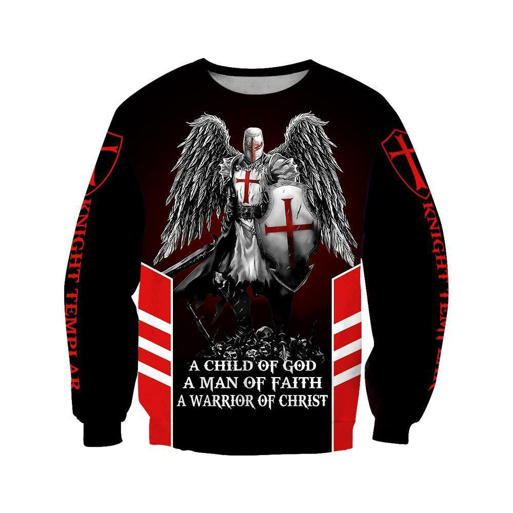 Knight Templar With Wing Waririor Of Christ Jesus - Christian Sweatshirt For Women & Men