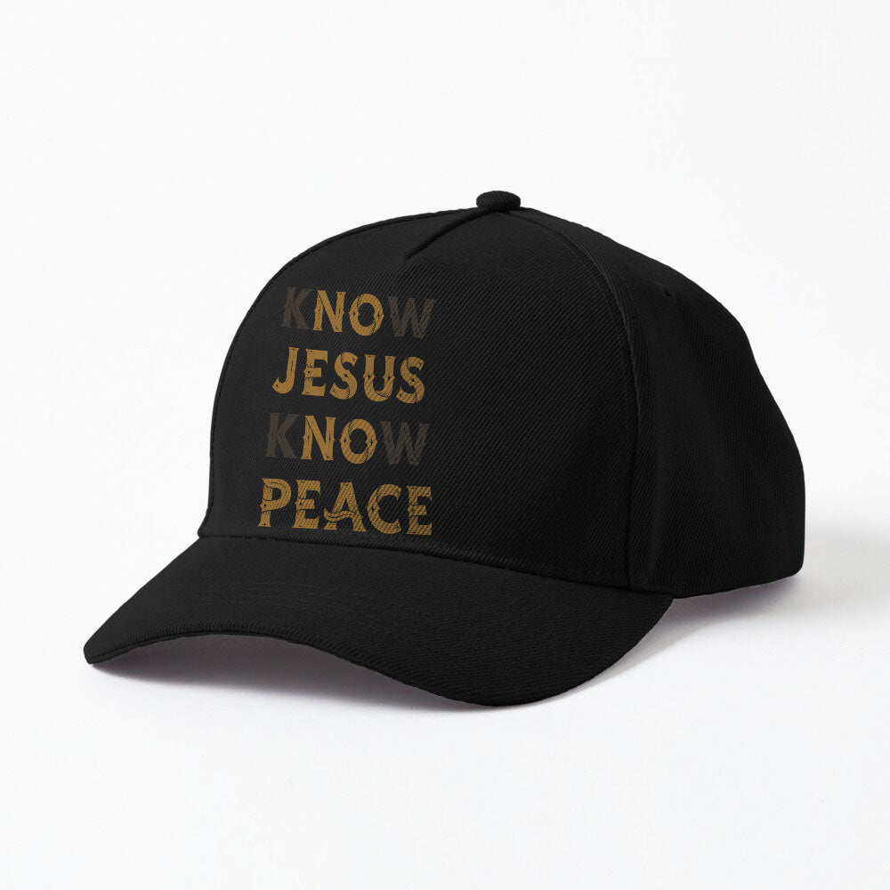 Know Jesus Know Peace Words Double Meaning Cap