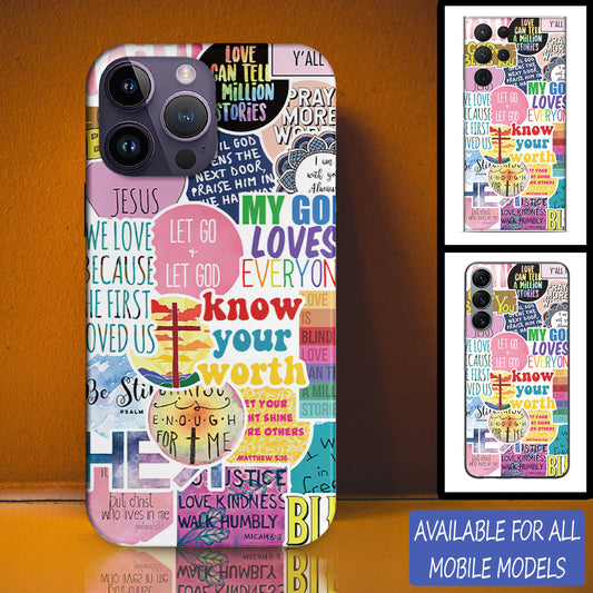 Know Your Worth Sticker Personalized Phone Case - Christian Phone Case - Bible Verse Phone Case