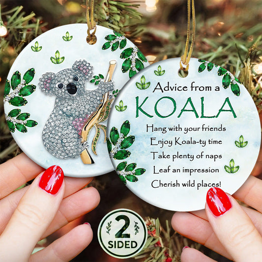 Koala Advice Circle Ornament - Christmas Ornament - Ciaocustom