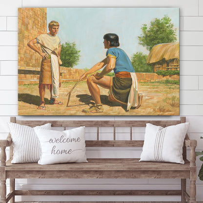 Korihor Writing That He Knows There Is A God Canvas Pictures - Christian Paintings For Home - Religious Canvas Wall Decor