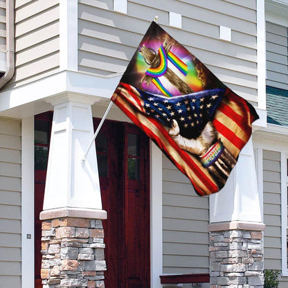 LGBT Pride Christian Cross House Flag - Christian Garden Flags - Christian Flag - Religious Flags
