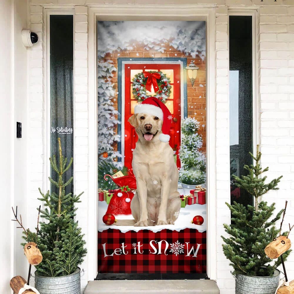 Labrador Retriever - Let It Snow Christmas Door Cover - Christmas Outdoor Decoration